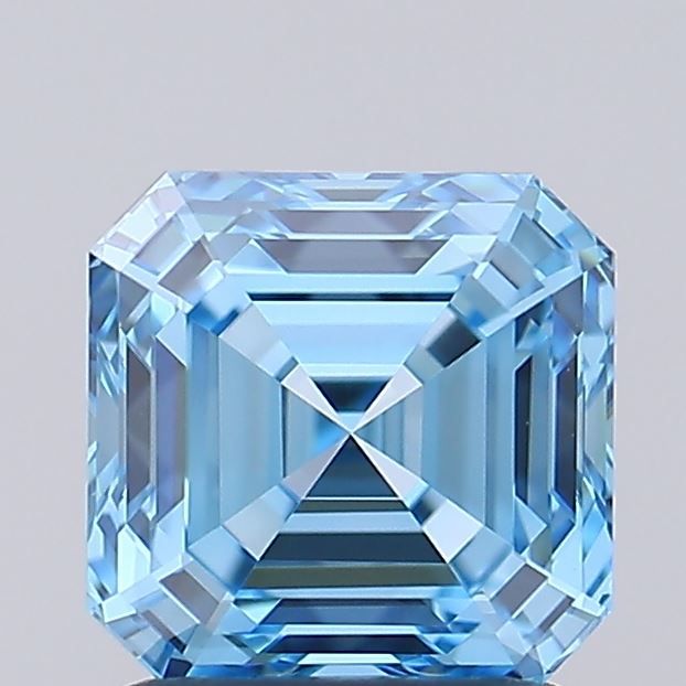 1.57 CT Fancy Vivid Blue ASSCHER