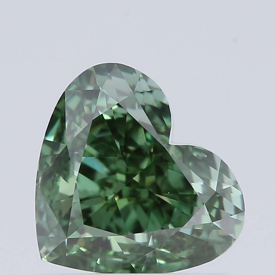1.02 CT Fancy Vivid Green HEART