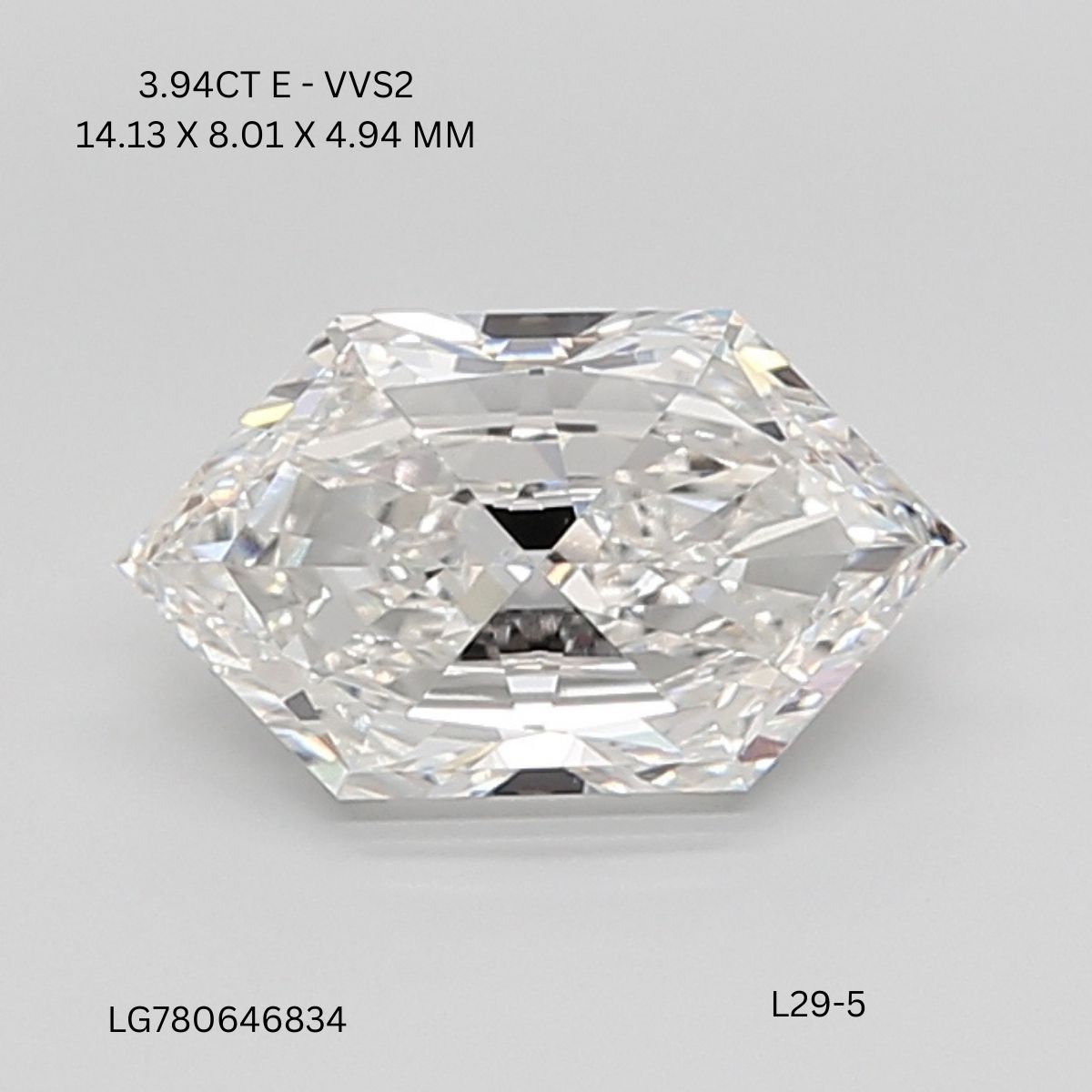 3.94 ct lab-grown Hexagonal Diamond