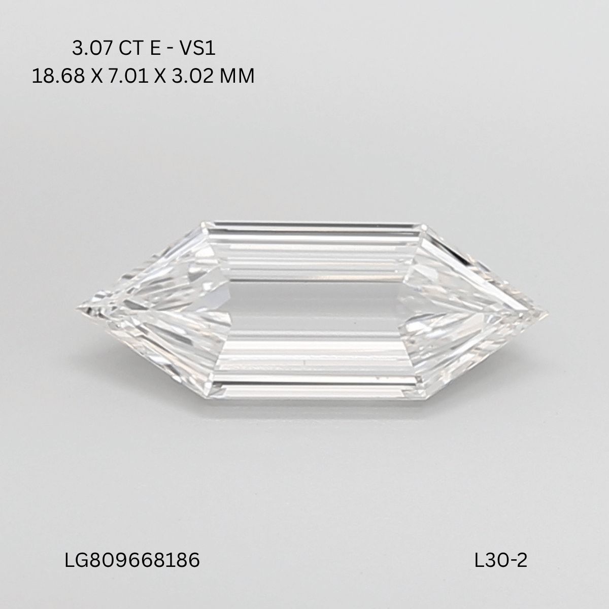 3.07 ct lab-grown Hexagonal Diamond