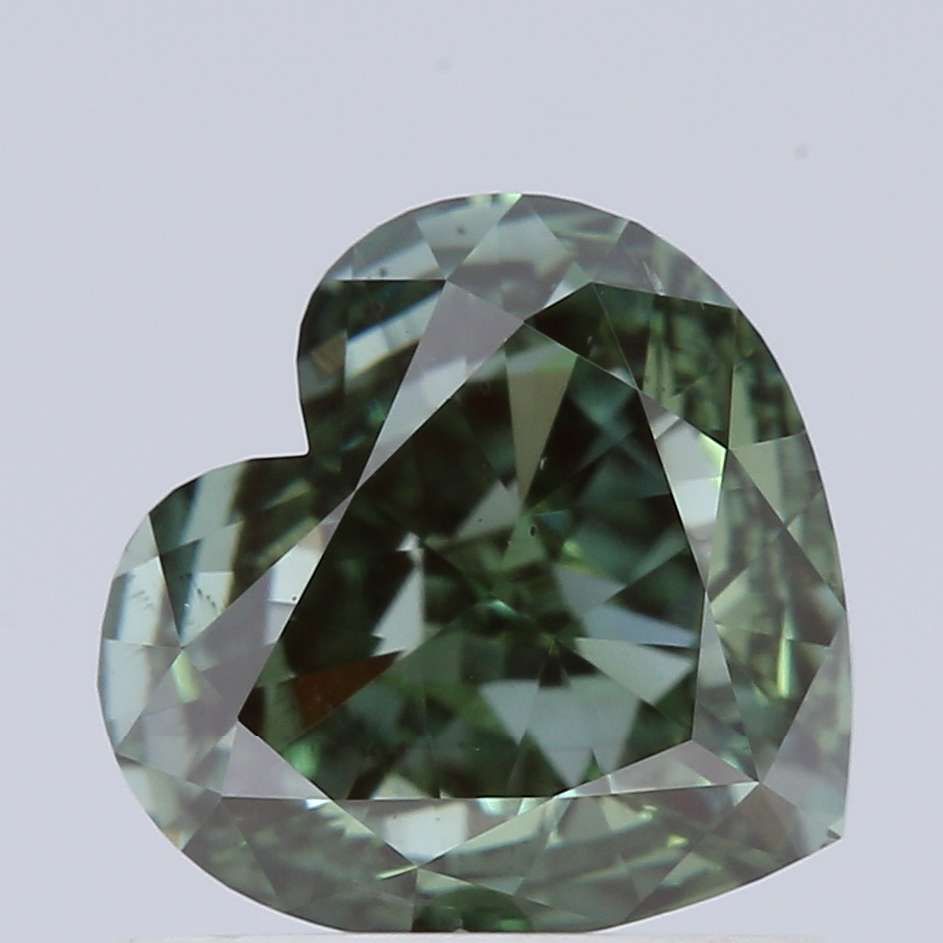 1.0 CT Fancy Vivid Green HEART
