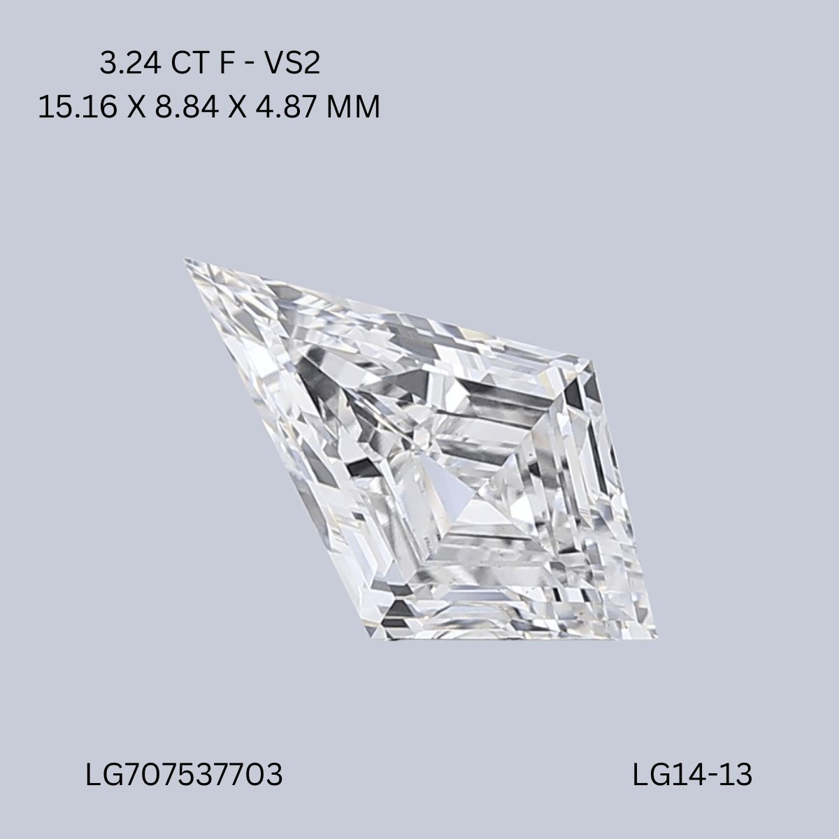3.24 ct lab-grown Kite Diamond