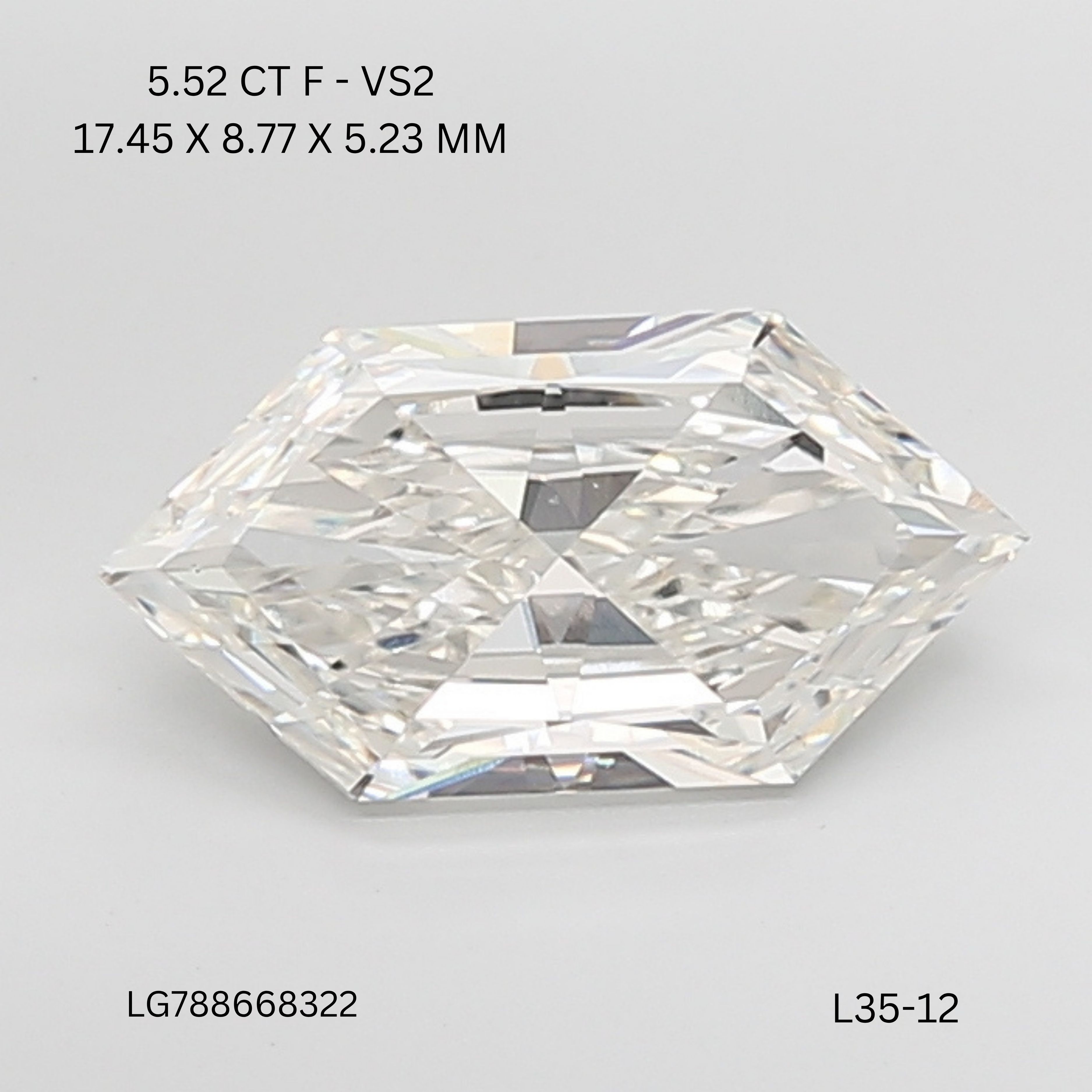 5.52 ct lab-grown Hexagonal Diamond