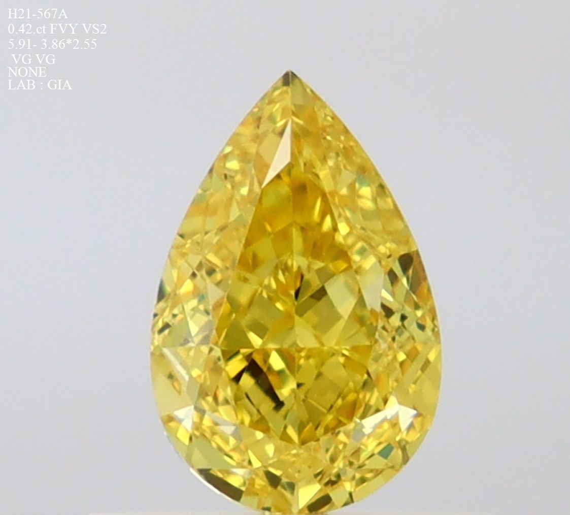 Diament 0.42 ct Fancy Vivid Yellow/VS2