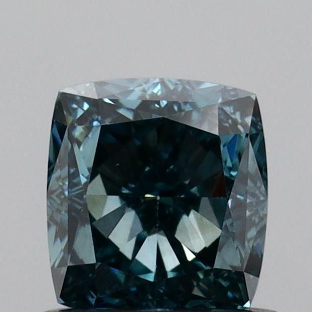 0.87 CT Fancy Vivid Green Blue CUSHION MODIFIED