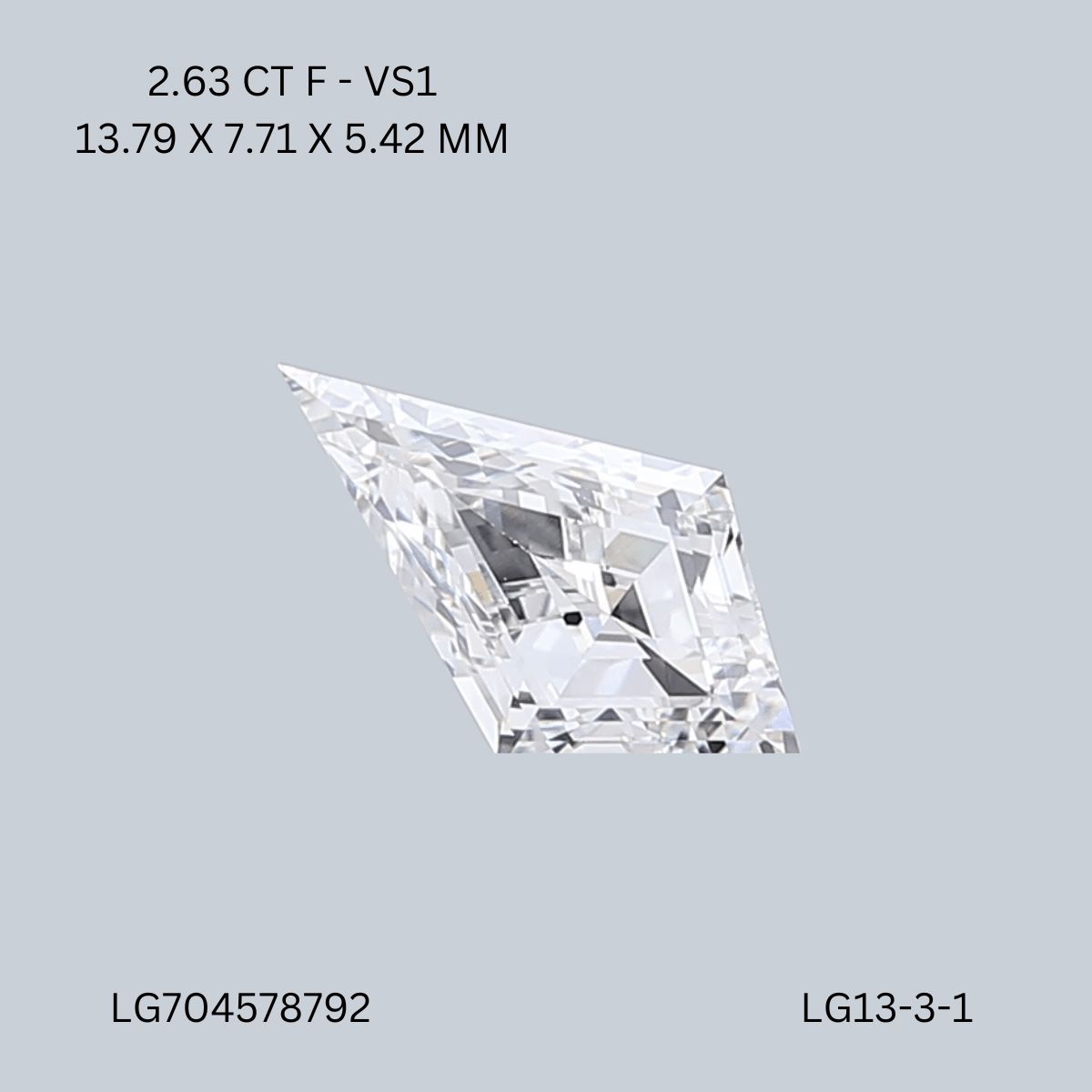 2.63 ct lab-grown Kite Diamond