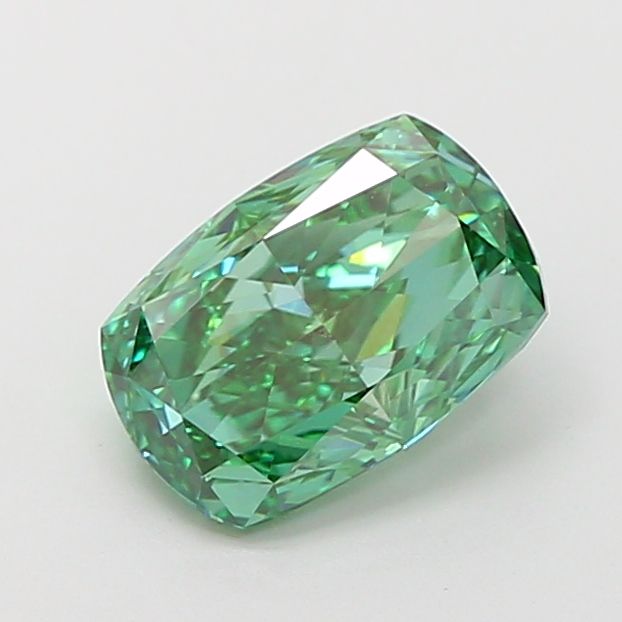 1.53 CT Fancy Vivid Green CUSHION MODIFIED