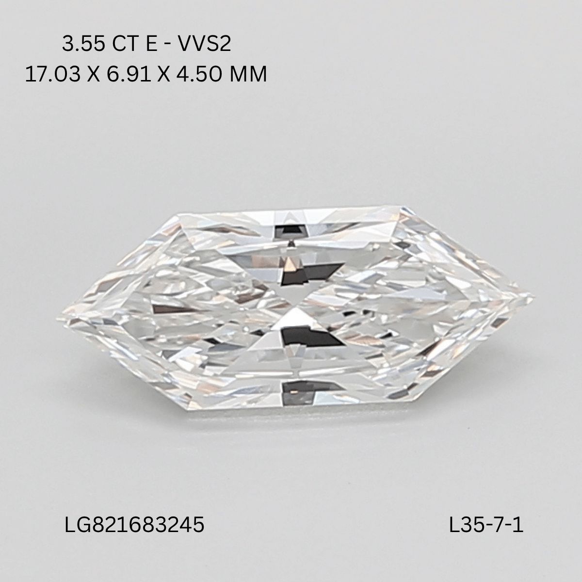 3.55 ct lab-grown Hexagonal Diamond