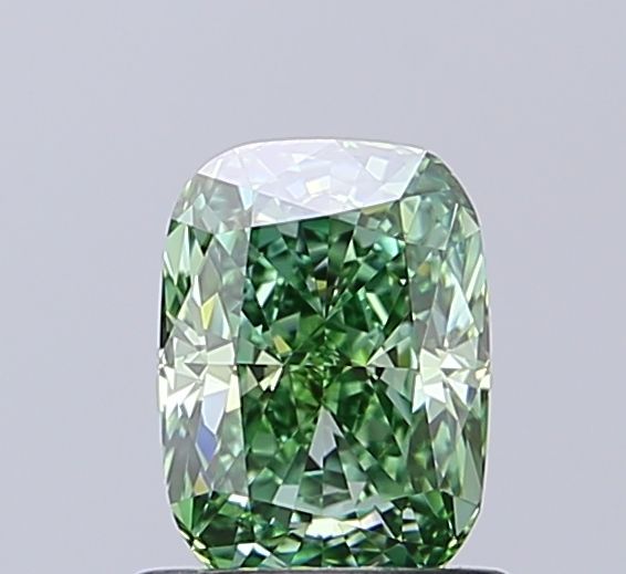 1.06 CT Fancy Vivid Green CUSHION MODIFIED