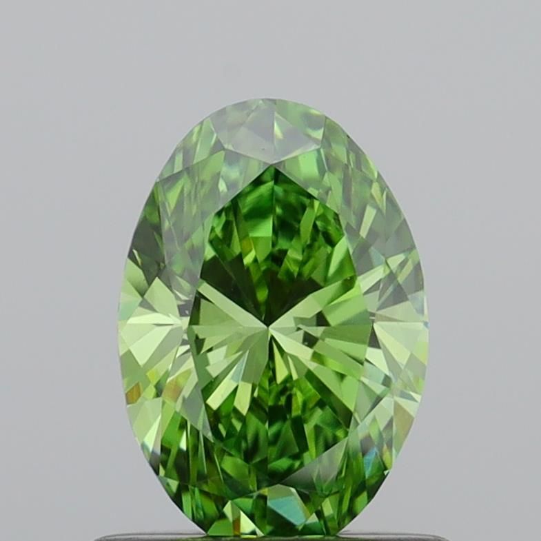 0.7 CT Fancy Vivid Green OVAL