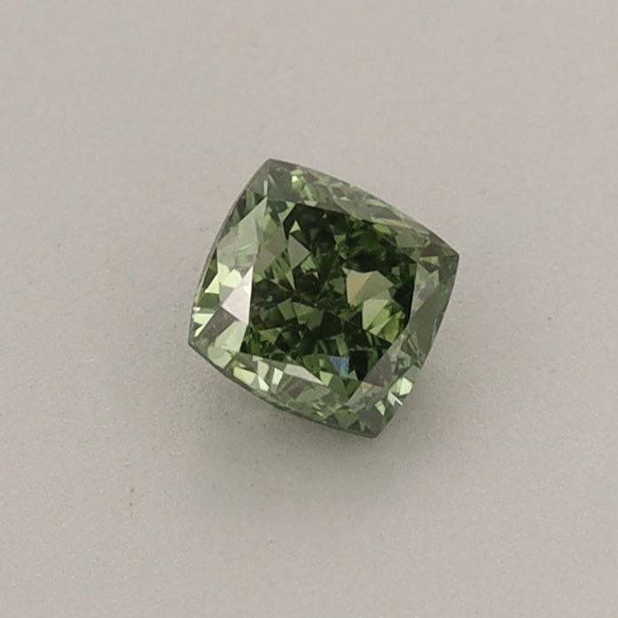0.37 CT Fancy Vivid Green CUSHION MODIFIED