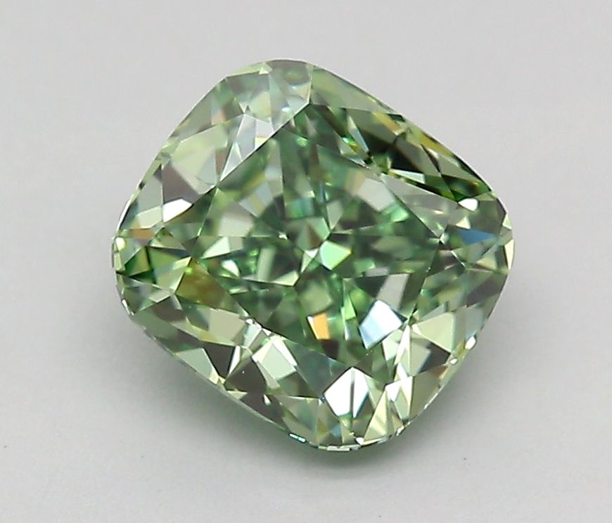 1.51 CT Fancy Vivid Green CUSHION MODIFIED