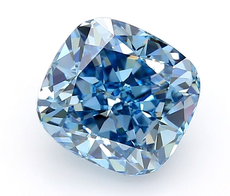 1.52 CT Fancy Vivid Blue CUSHION MODIFIED