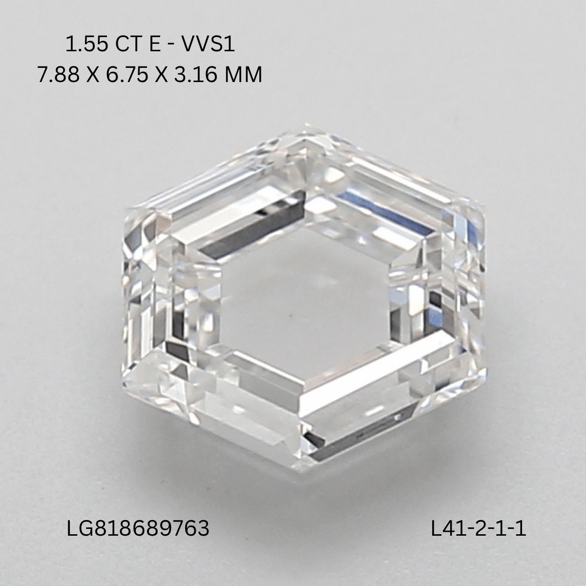 1.55 ct lab-grown Hexagonal Diamond