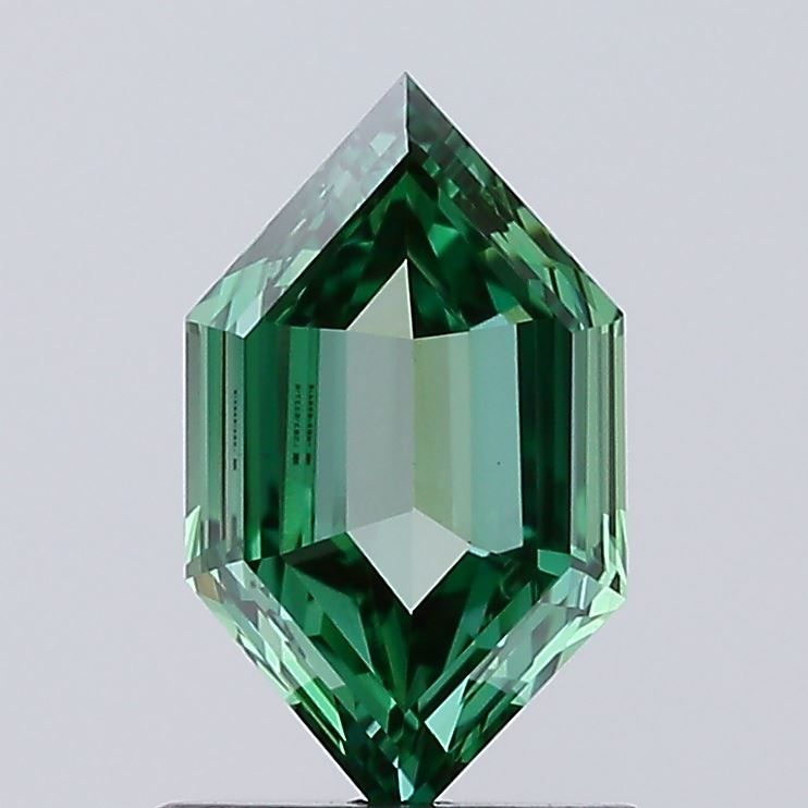 0.96 CT Fancy Vivid Green HEXAGONAL