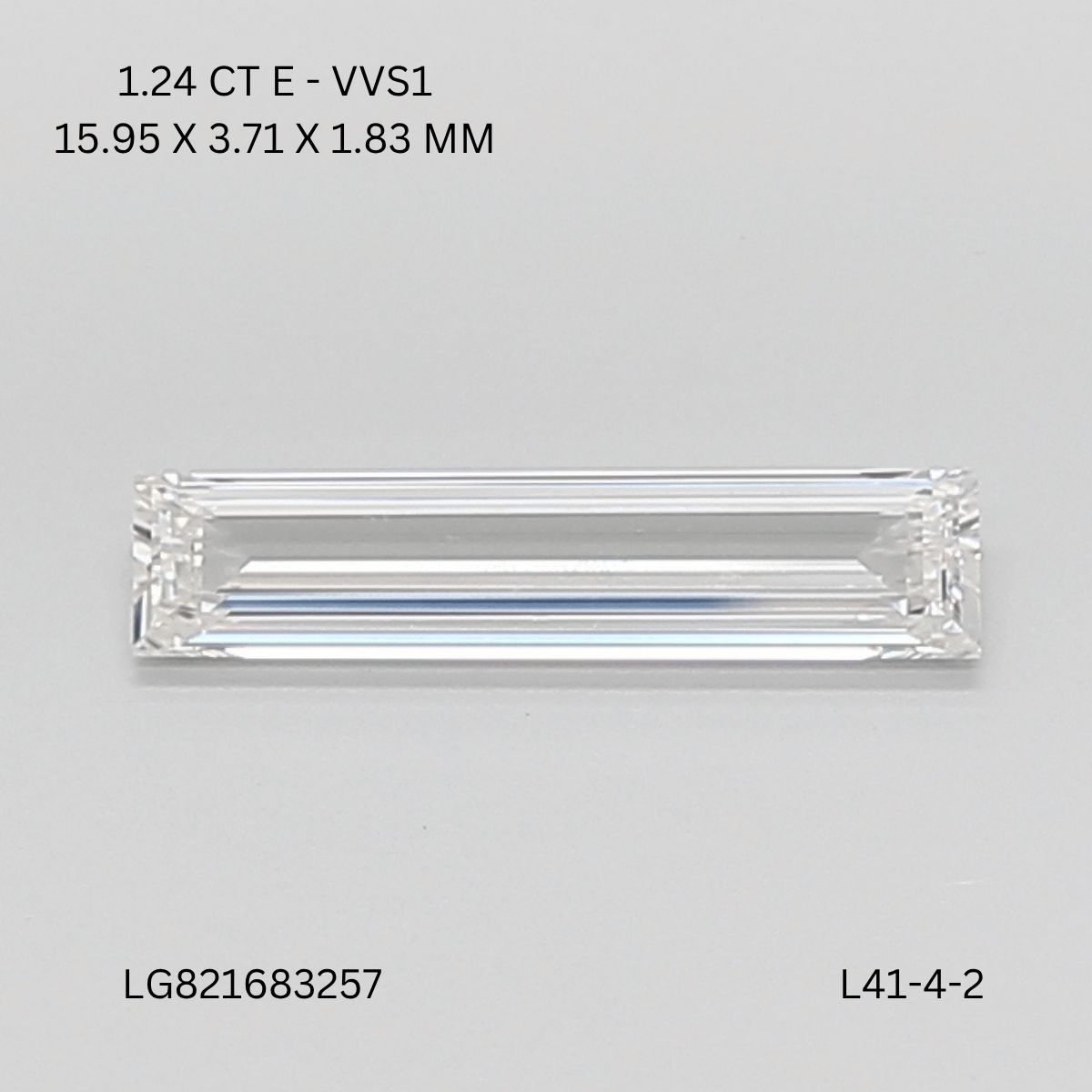 1.24 ct lab-grown Baguette Diamond