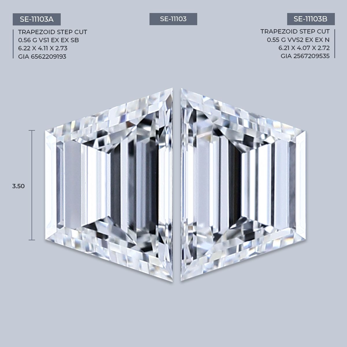0.56 ct Trapezoid Diamond