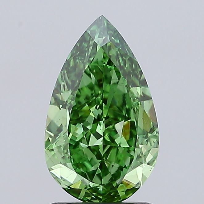 1.53 CT Fancy Vivid Green PEAR