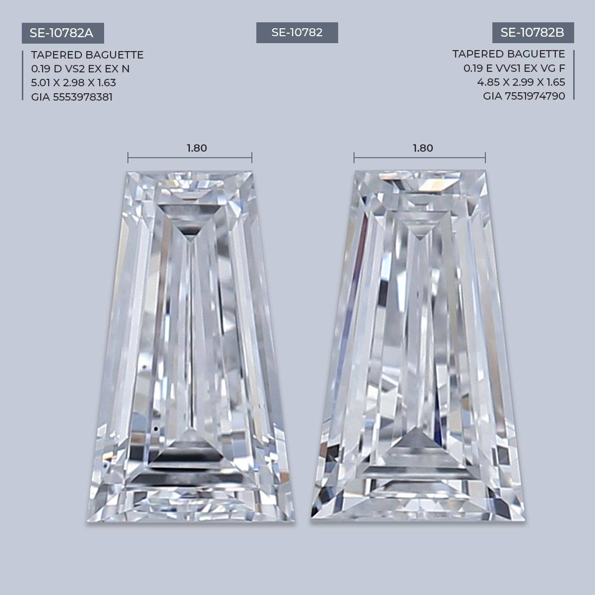 0.19 ct Tapered baguette Diamond