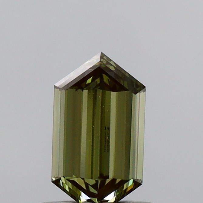 0.76 CT Fancy Intense Brownish Green HEXAGONAL
