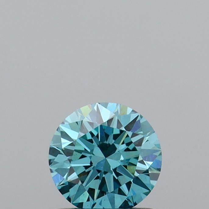 0.76 CT Fancy Vivid Greenish Blue ROUND