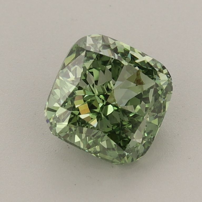 1.35 CT Fancy Vivid Green CUSHION MODIFIED