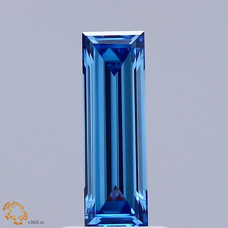 0.84 CT Fancy Vivid Blue BAGUETTE