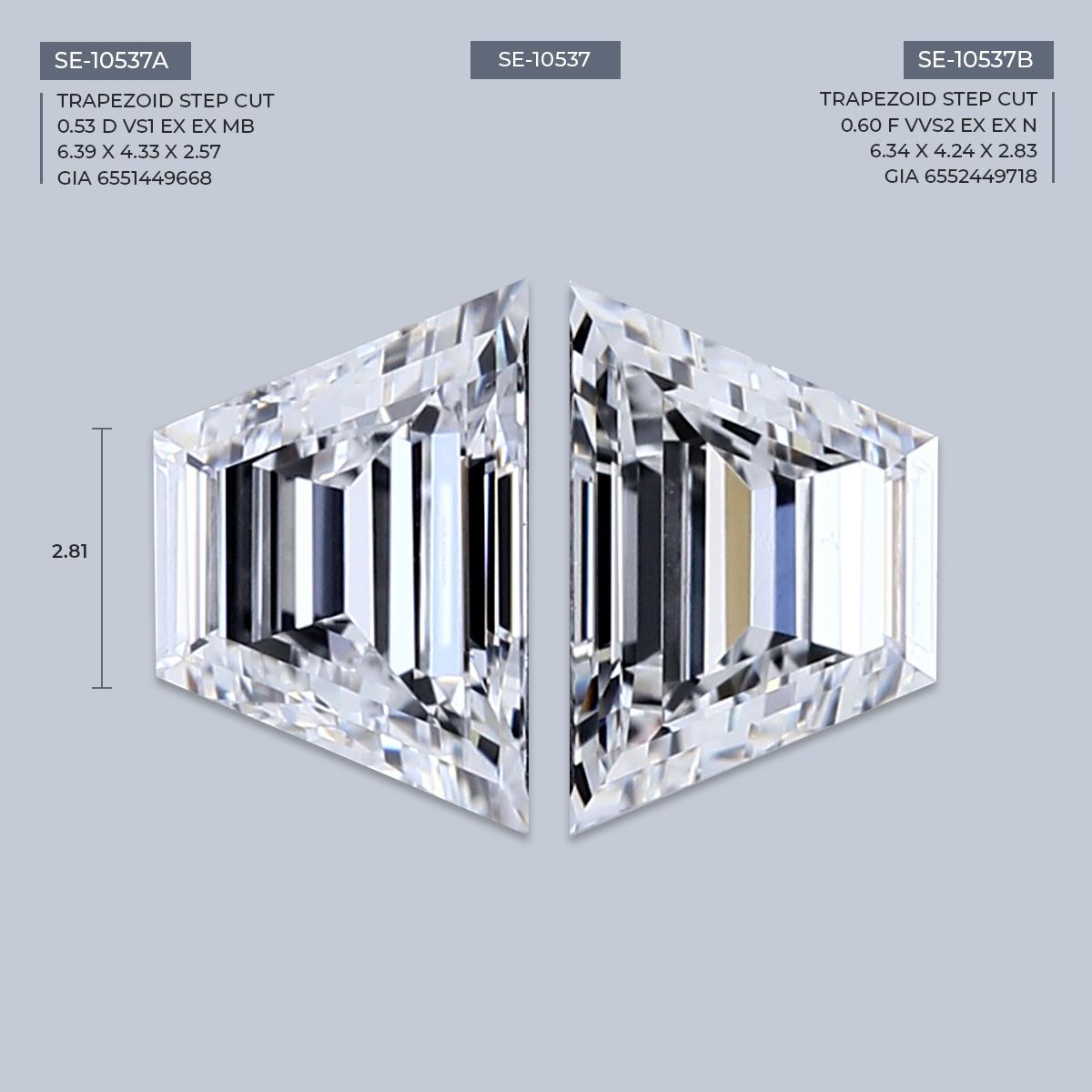 0.6 ct Trapezoid Diamond