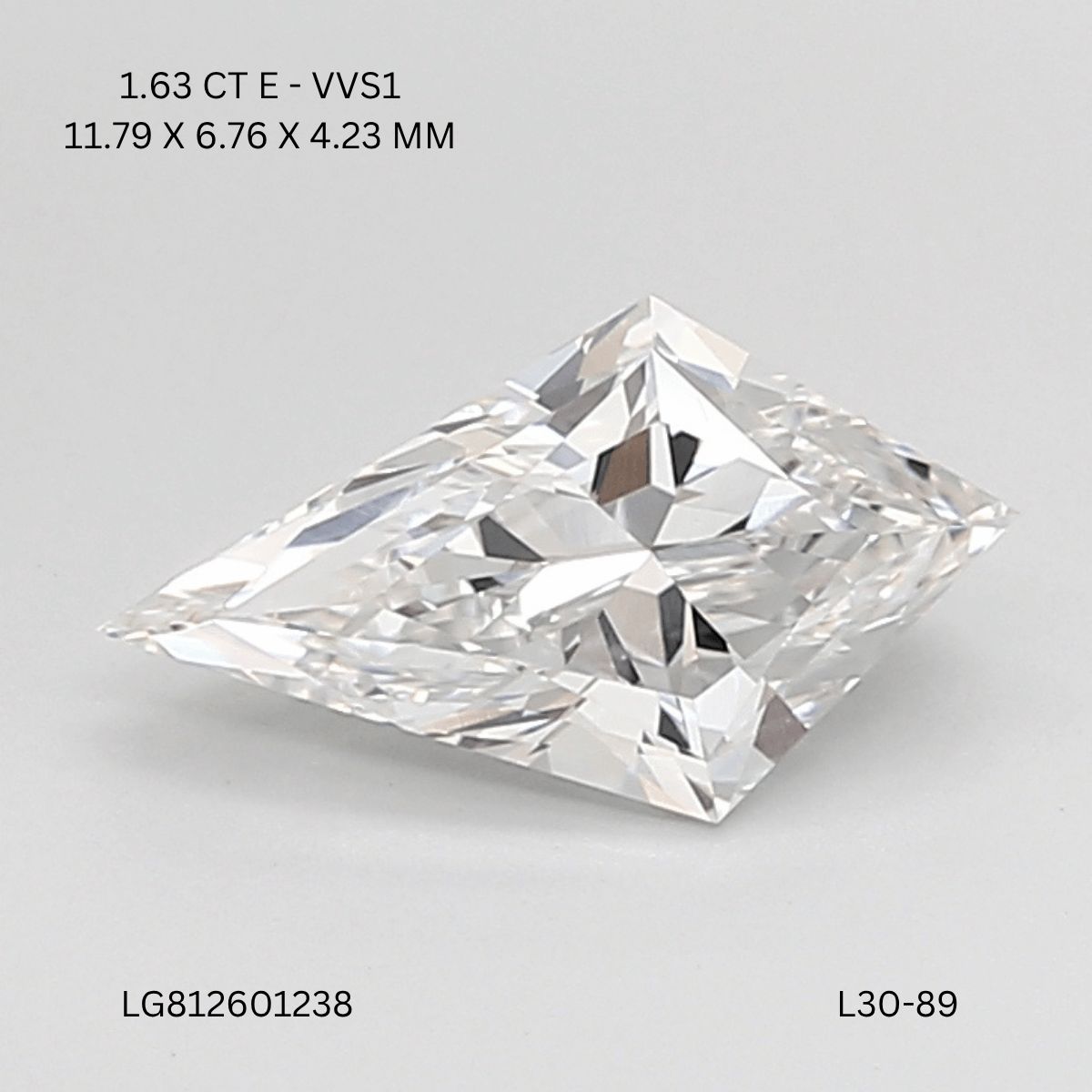 1.63 ct lab-grown Kite Diamond