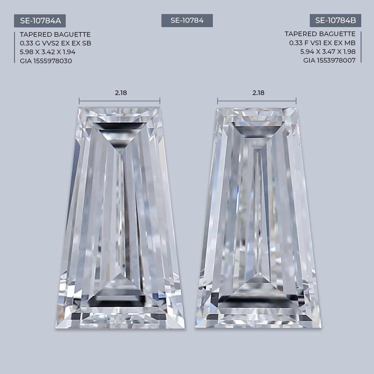 0.33 ct Tapered baguette Diamond