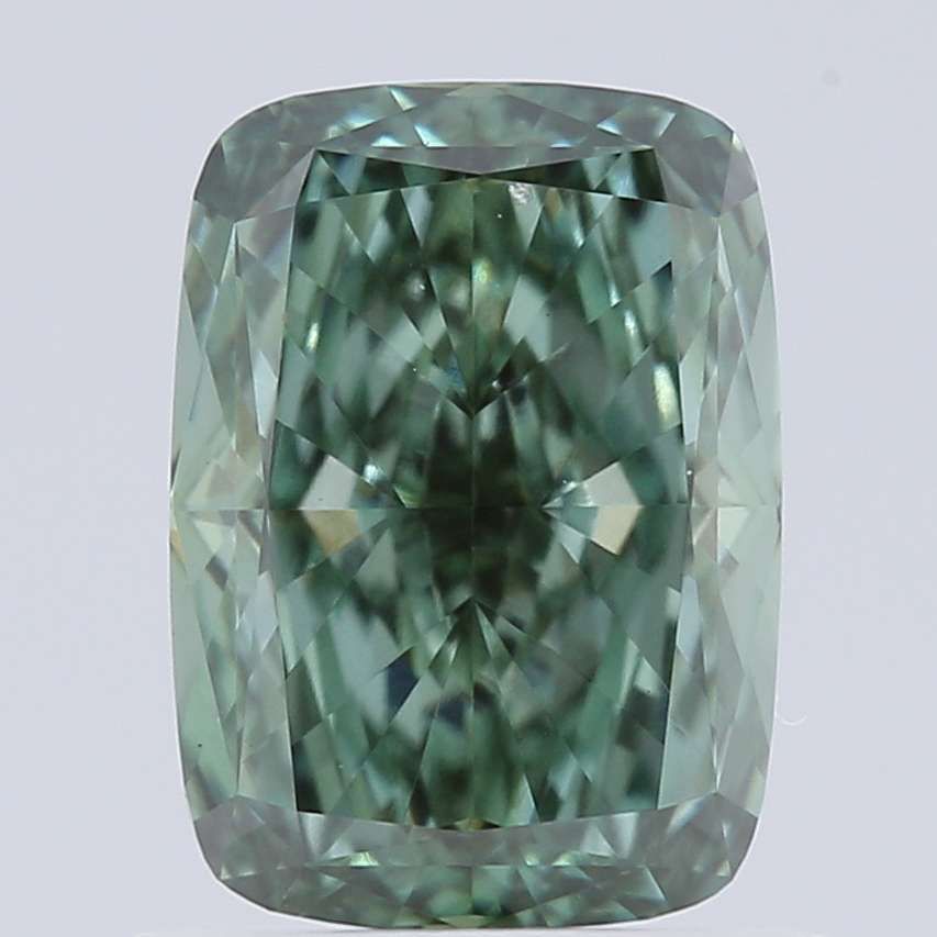 1.09 CT Fancy Vivid Green CUSHION MODIFIED