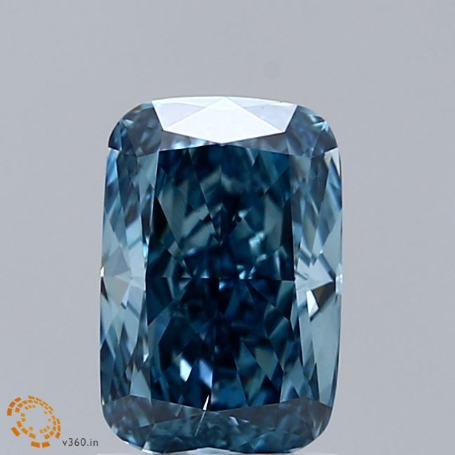 1.51 CT Fancy Vivid Blue CUSHION BRILLIANT
