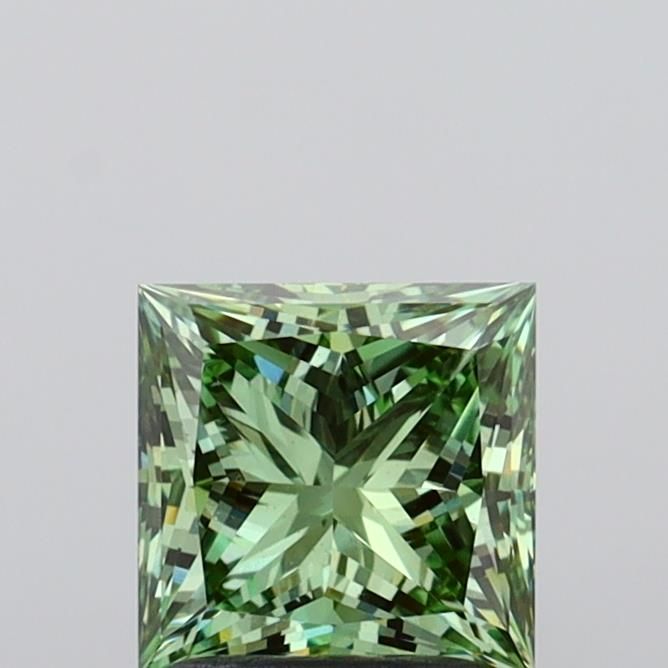 1.58 CT Fancy Vivid Green PRINCESS