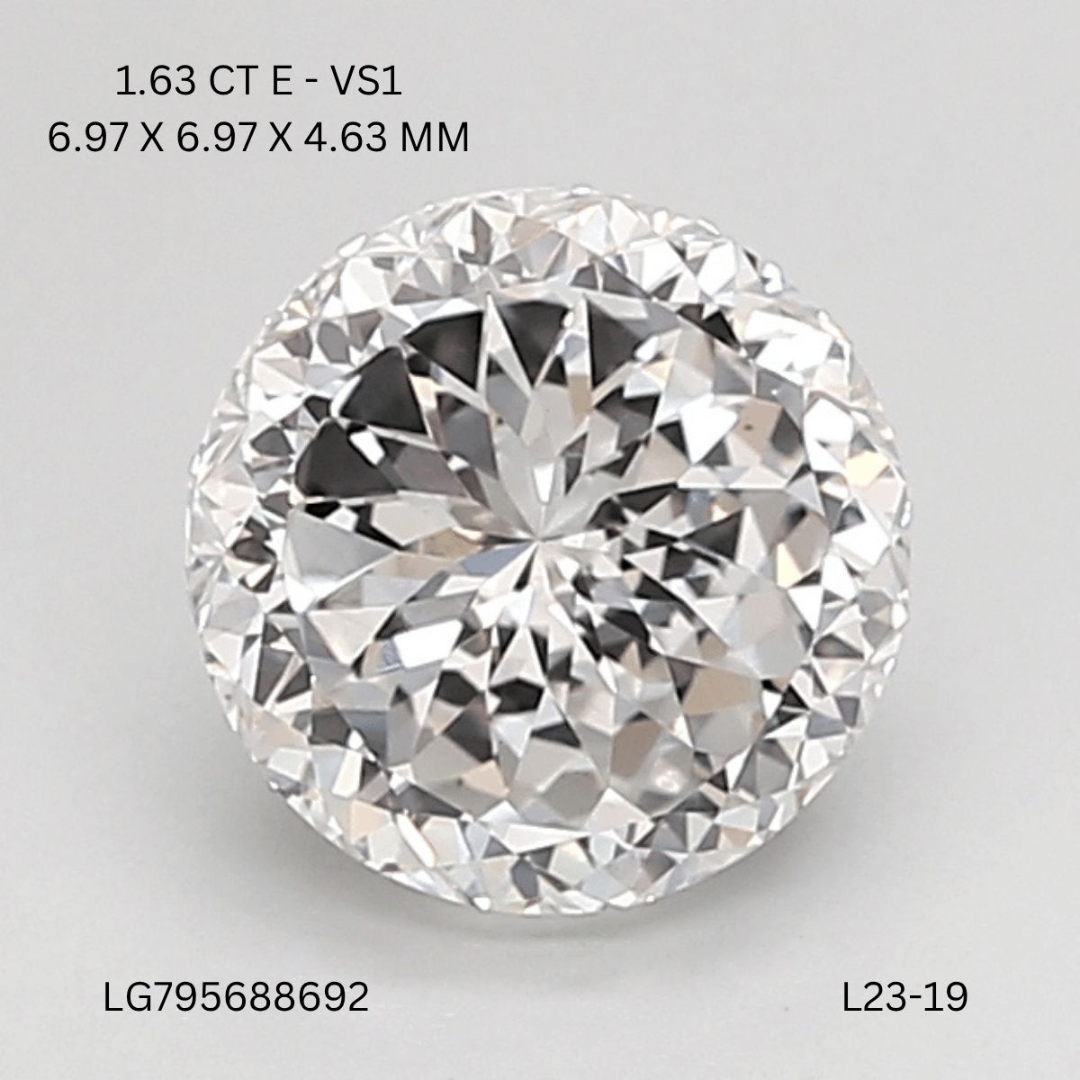 1.63 ct. round Lab Grown Diamond front image