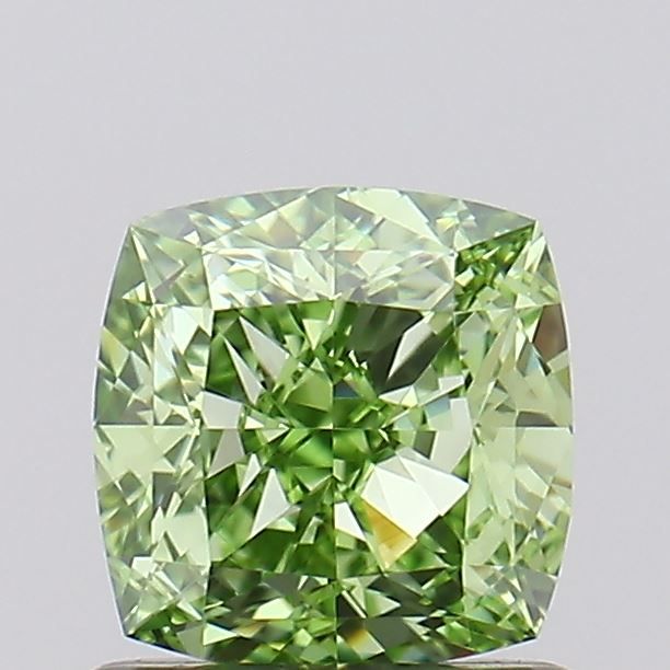 1.02 CT Fancy Vivid Green CUSHION MODIFIED