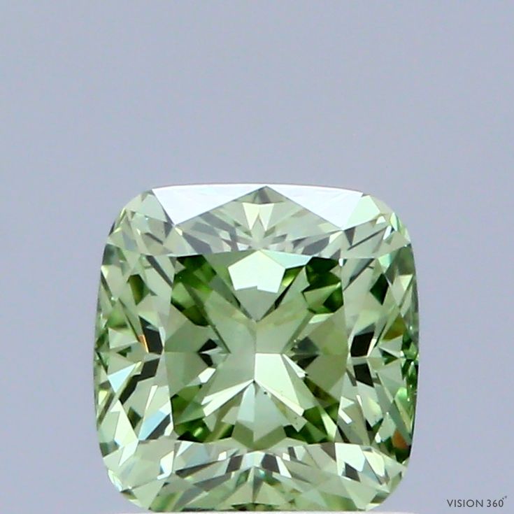 1.01 CT Fancy Vivid Green CUSHION MODIFIED