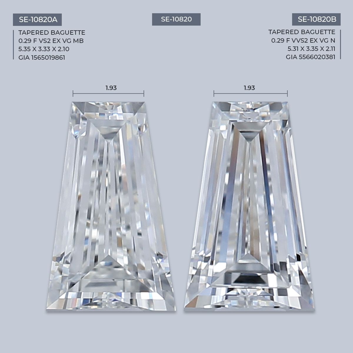 0.29 ct Tapered baguette Diamond
