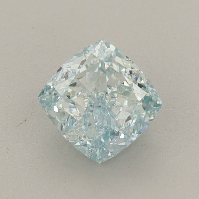 0.85 CT Fancy Intense Green Blue CUSHION MODIFIED