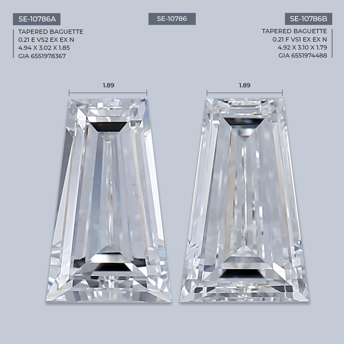 0.21 ct Tapered baguette Diamond