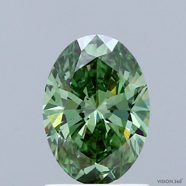1.0 CT Fancy Vivid Green OVAL