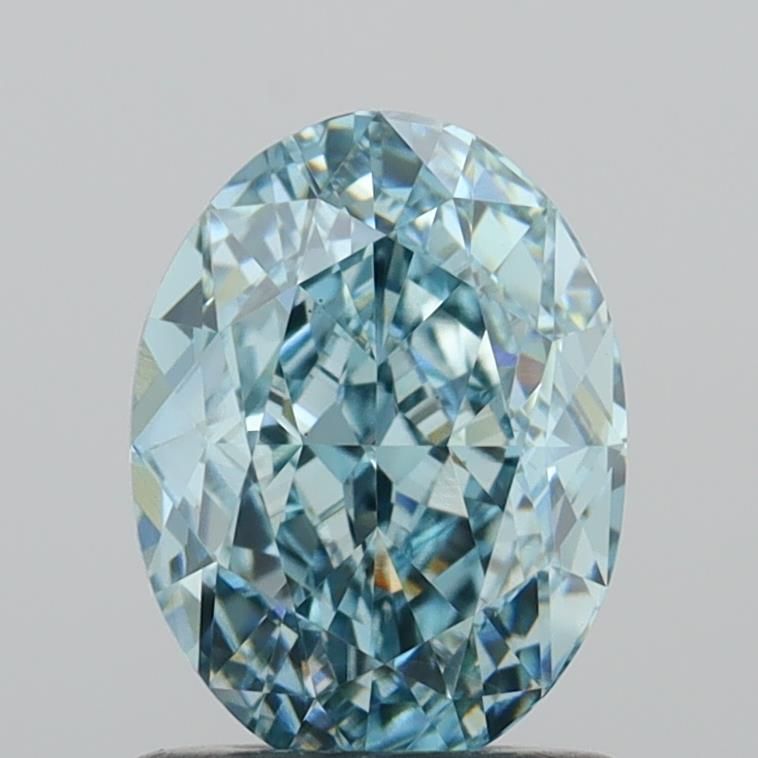 1.31 CT Fancy Vivid Greenish Blue OVAL