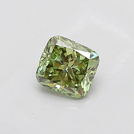 0.85 CT Fancy Vivid Green CUSHION MODIFIED