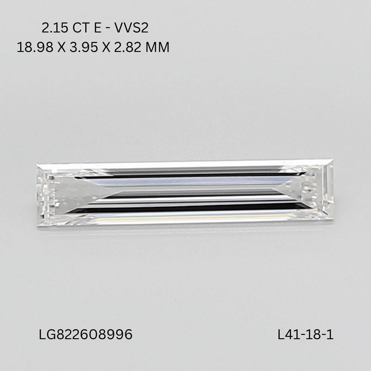 2.15 ct lab-grown Baguette Diamond
