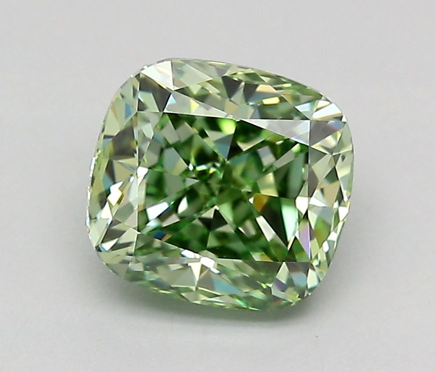 1.51 CT Fancy Vivid Green CUSHION MODIFIED