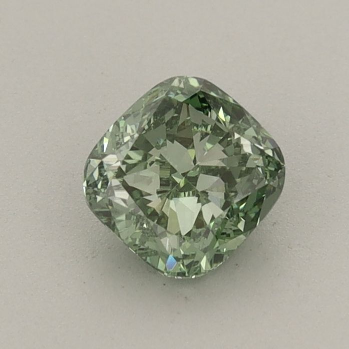 0.66 CT Fancy Vivid Green CUSHION MODIFIED
