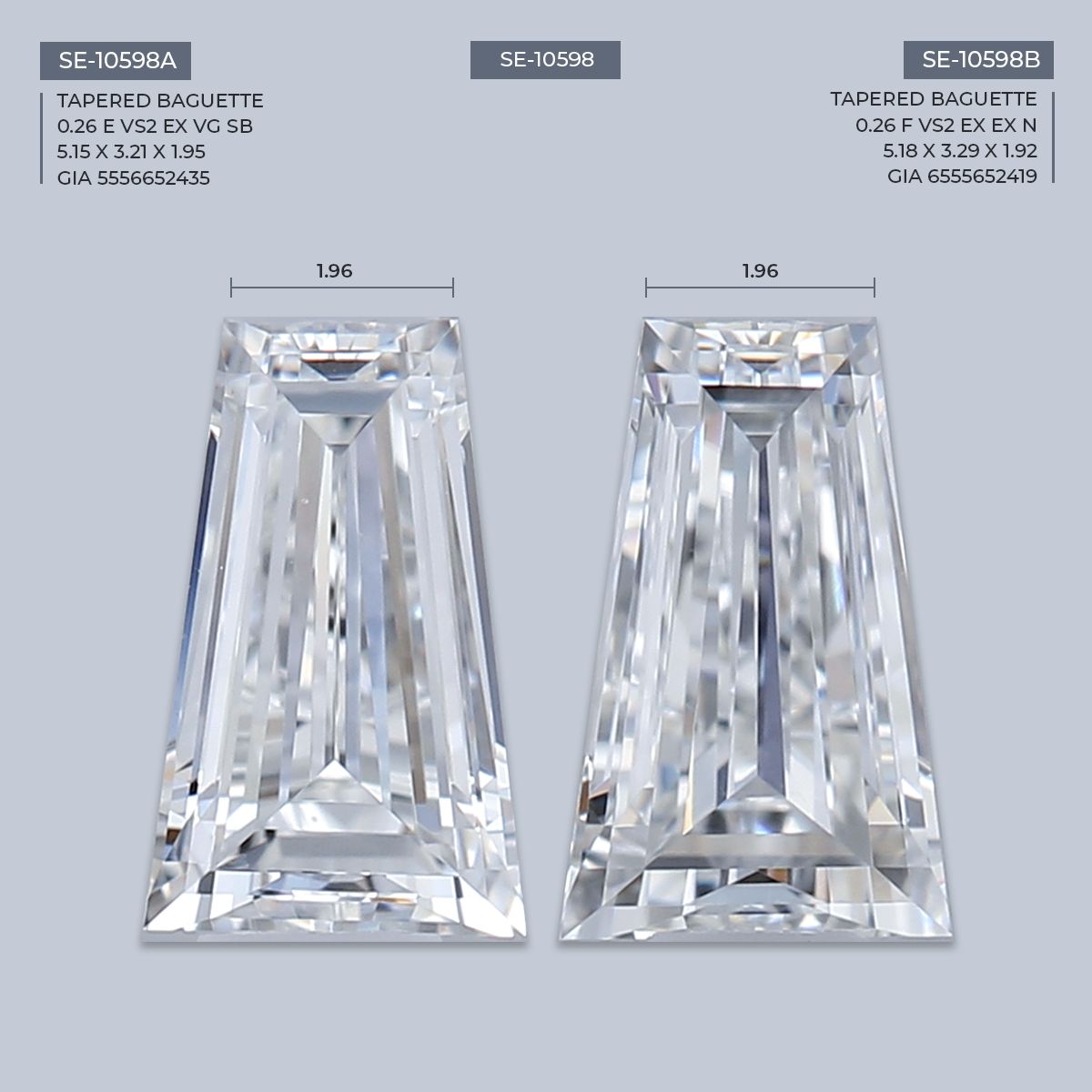 0.26 ct Tapered baguette Diamond