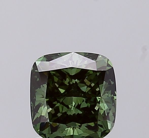 1.08 CT Fancy Vivid Green CUSHION MODIFIED