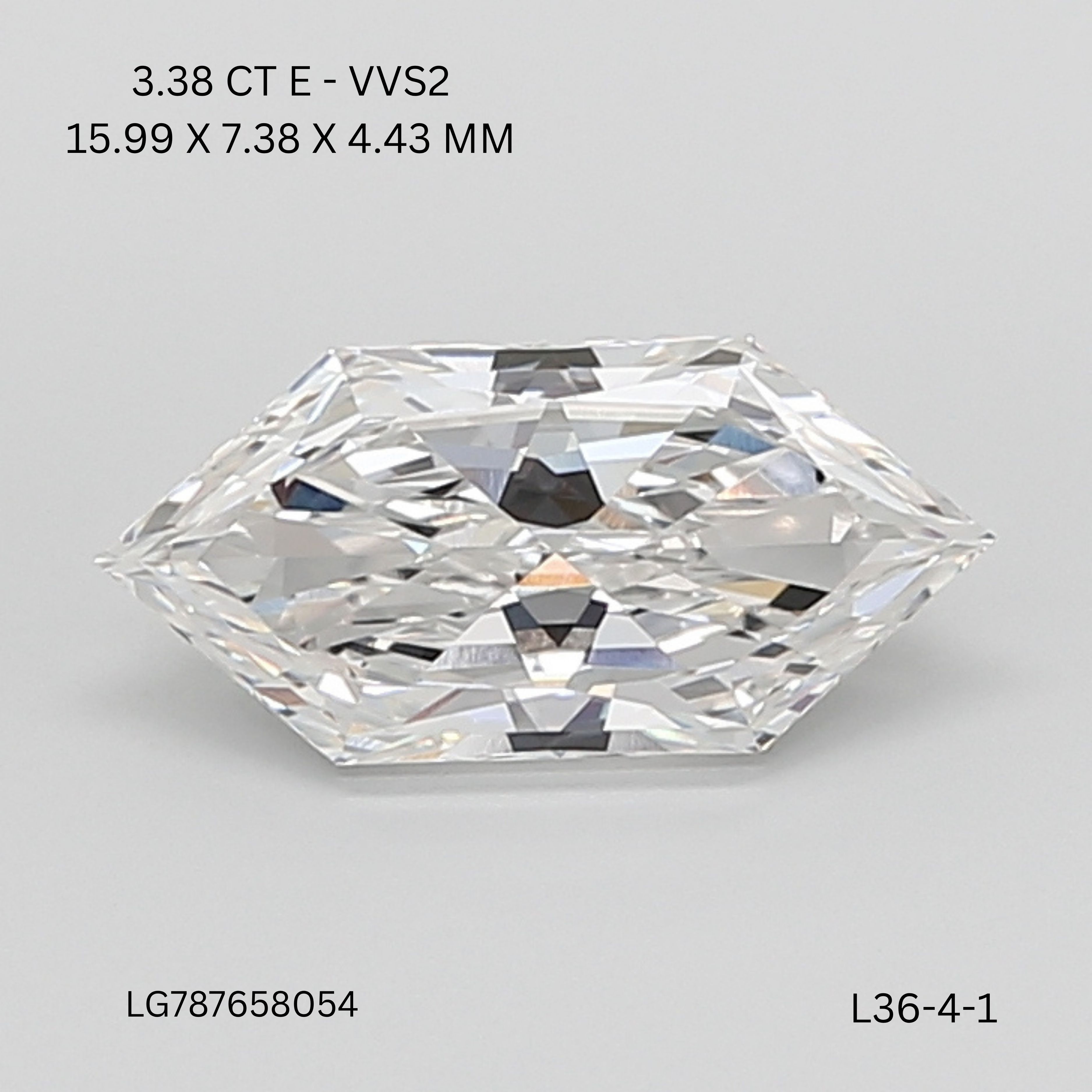 3.38 ct lab-grown Hexagonal Diamond