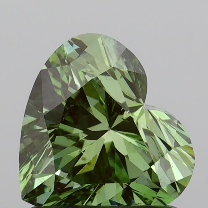 1.0 CT Fancy Vivid Green HEART