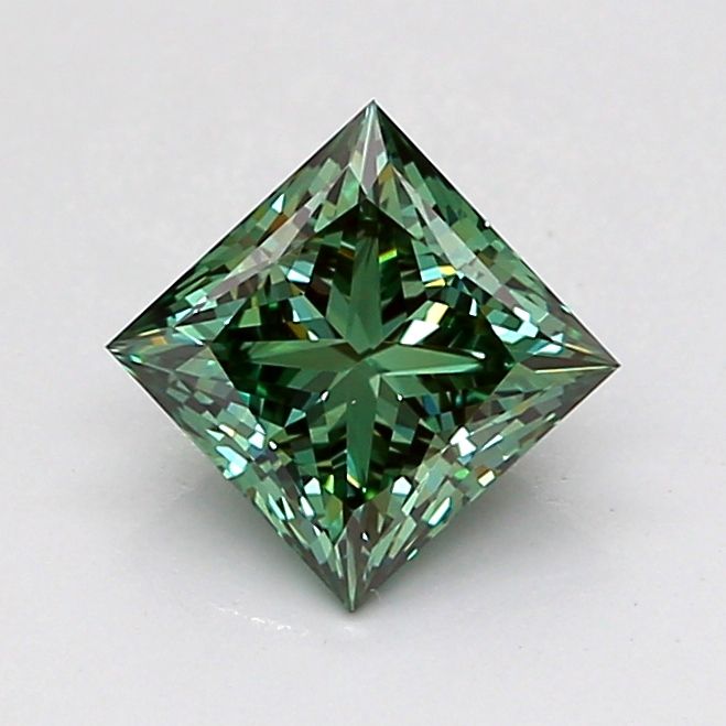 1.02 CT Fancy Vivid Green PRINCESS